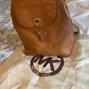Michael Kors Caramel Pebbled Leather Backpack